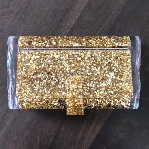 Edie Parker Lara Confetti Clutch Gold